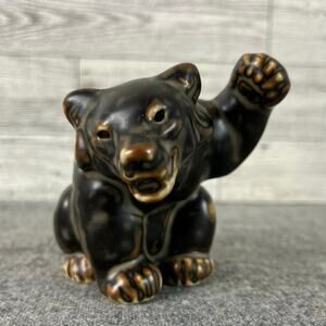 Vintage Royal Copenhagen BEAR CUB FIGURINE Denmark Brown #21433 Raised Paw